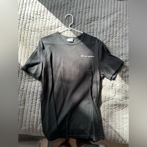 black champion tee with embroidered logo